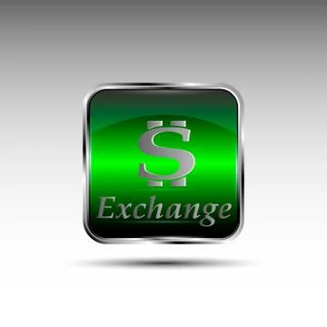The vector button with dollar symbol. Illustrazione stock