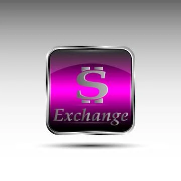 The vector button with dollar symbol. Stock Illustration