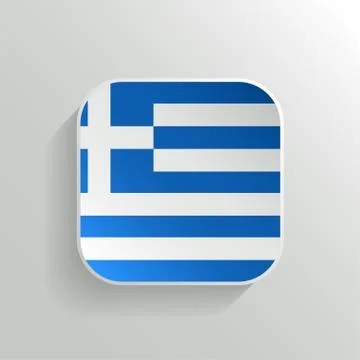 Vector Button - Greece Flag Icon Stock Illustration
