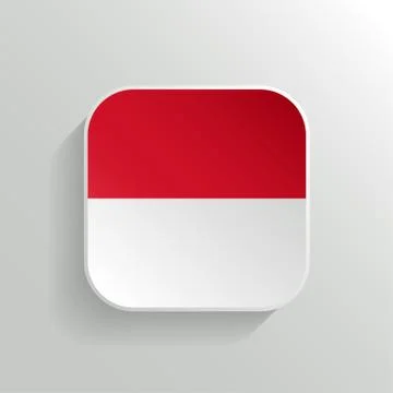 Vector Button - Indonesia Flag Icon Stock Illustration