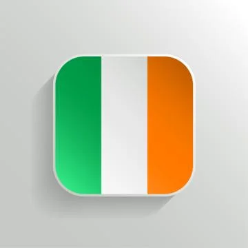 Vector Button - Ireland Flag Icon Stock Illustration