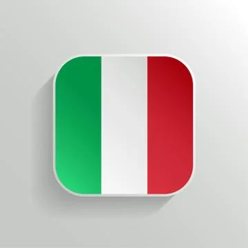 Vector Button - Italy Flag Icon Stock Illustration
