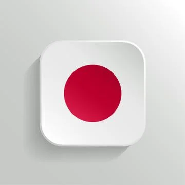 Vector Button - Japan Flag Icon Stock Illustration