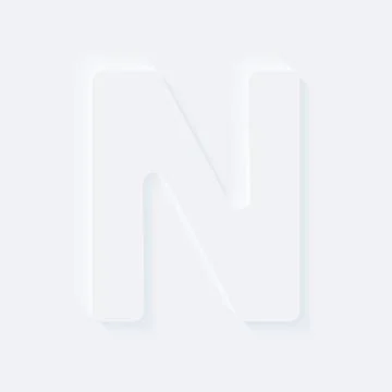 Vector button letter of alphabet N. Bright white gradient neumorphic effect c 스톡 일러스트