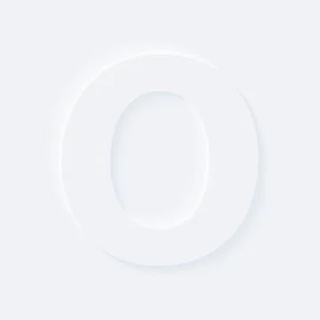 Vector button letter of alphabet O. Bright white gradient neumorphic effect c Illustrazione stock