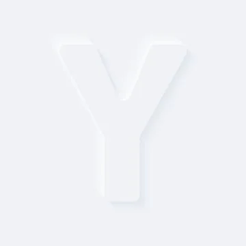 Vector button letter of alphabet Y. Bright white gradient neumorphic effect c 스톡 일러스트