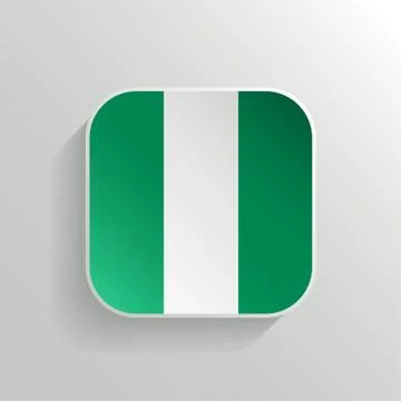 Vector Button - Nigeria Flag Icon Stock Illustration