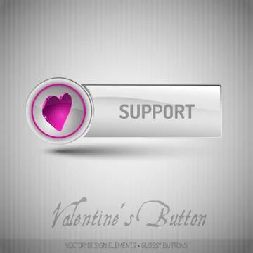 Vector button with pink heart. Modern design elements with valentines symbols イラスト素材