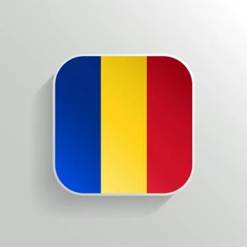 Vector Button - Romania Flag Icon Stock Illustration
