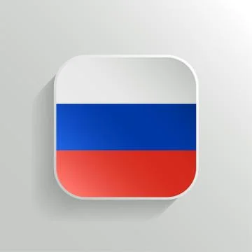 Vector Button - Russia Flag Icon Stock Illustration