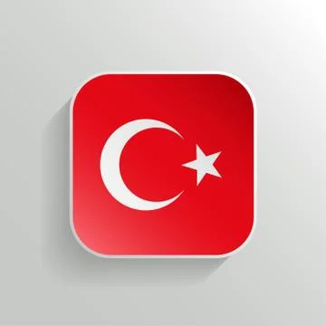 Vector Button - Turkey Flag Icon Stock Illustration