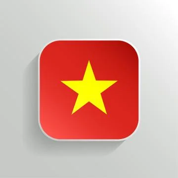 Vector Button - Vietnam Flag Icon Stock Illustration