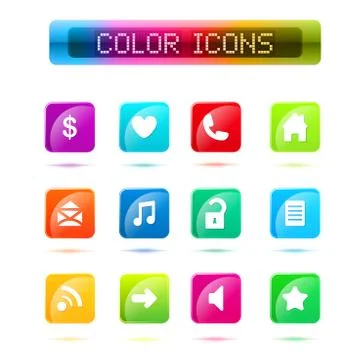 Vector buttons icon set vector. Web symbol set Stock Illustration
