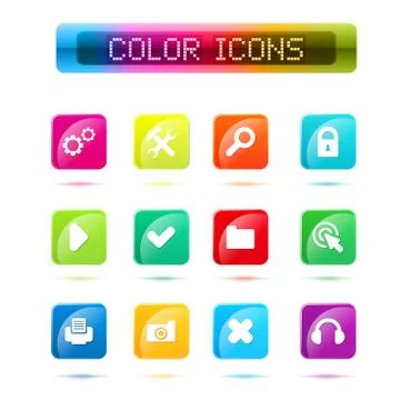 Vector buttons icon set vector. Web symbol set Stock Illustration
