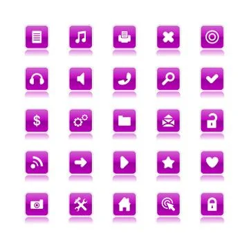 Vector buttons icon set vector. Web symbol set Stock Illustration