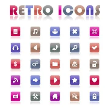 Vector buttons icon set vector. Web symbol set Illustrazione stock