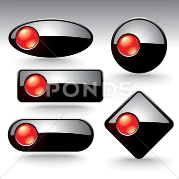 Vector buttons for web design Stock Illustration