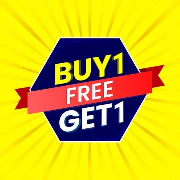 Vector buy 1 get 1 free sale banner Stock Illustration