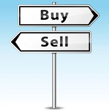 Vector buy and sell direction concept Stock Illustration