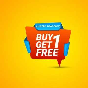 Vector buy one get free shopping banner template with offer details Stock Illustration