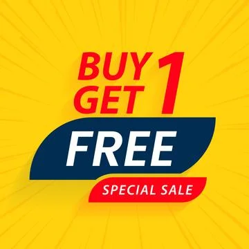 Vector buy one get one special offer banner Stock Illustration