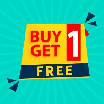 Vector buy one get one modern banner Stock Illustration