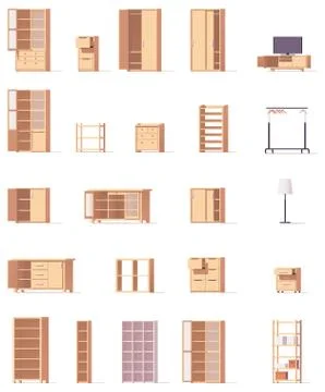Vector cabinets set Stock Illustration