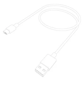 Vector cable for phone charger - usb to type c Stock Illustration