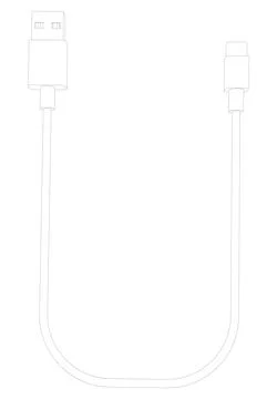 Vector cable for phone charger - usb to type c Stock Illustration