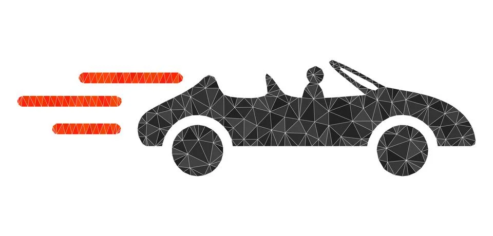 Vector Cabriolet Movement Triangle Filled Icon Illustrazione stock