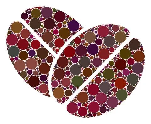 Vector Cacao beans Mosaic of Small Circles 库存插图