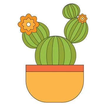 Vector of cactus.  Cactus in a pot. Cactus logo. Stock Illustration