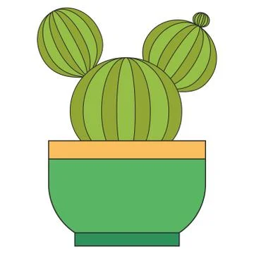 Vector of cactus.  Cactus in a pot. Cactus logo. Stock Illustration