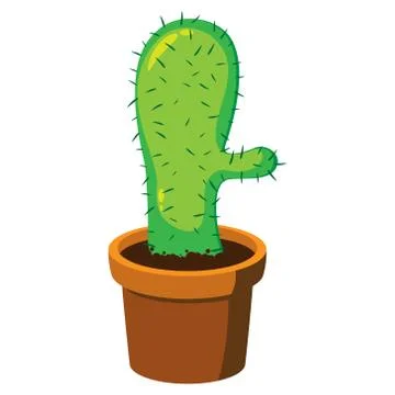 Vector of cactus.  Cactus in a pot. Cactus logo. Stock Illustration