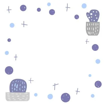 Vector cactus design set.  Houseplant composition in doodle style. Stockillustratie