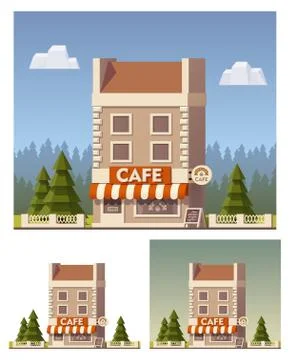 Vector cafe building Stock Illustration