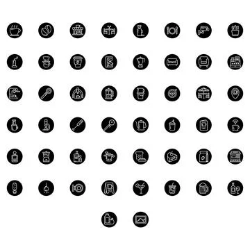 Vector of Cafe Icon Set. Perfect for user interface, new application. Stock Illustration