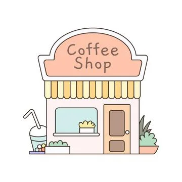 Vector of cafe restaurant shop and bakery. Stock Illustration