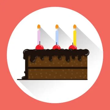 Vector : cake chocolate birthday. Stock Illustration