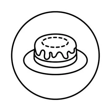 Vector of Cake icon in Circle line - vector iconic design Stock Illustration