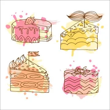 Vector cake illustration Stock Illustration
