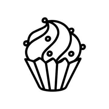 Vector cake or muffin isolated on white background. Funny, cute Illustration for Stock Illustration