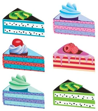 Vector cake slices Stock Illustration