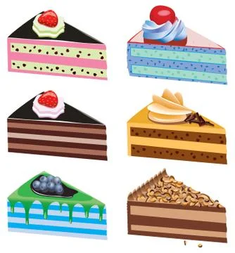 Vector cake slices Stock Illustration