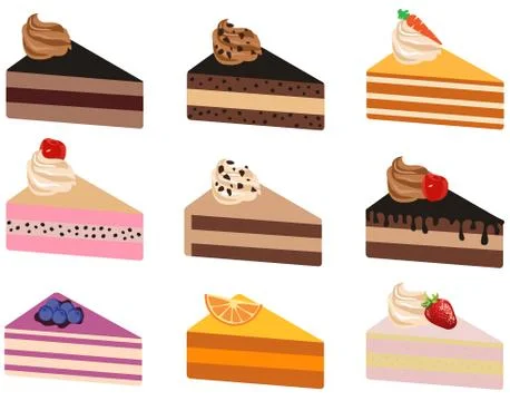Vector Cake Slices Stock Illustration