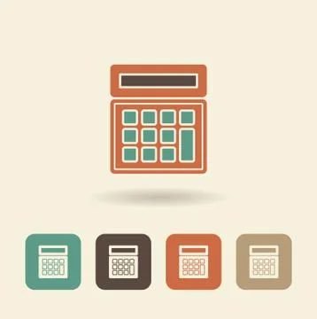 Vector calculator icon. Flat logo Stock Illustration