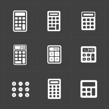 Vector calculator icons set Stock Illustration