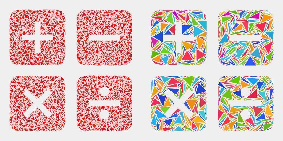 Vector Calculator Mosaic Icon of Triangle Elements 스톡 일러스트