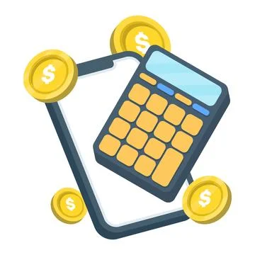 Vector calculator with numeric buttons for accurate value calculation Stock Illustration