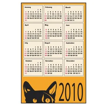 Vector calendar for 2010 Illustrazione stock